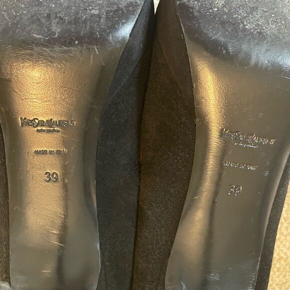 Yves Saint Laurent Palais Platform Stiletto High Heels Peep Toe Suede US 9 EU 39 - Picture 15 of 17